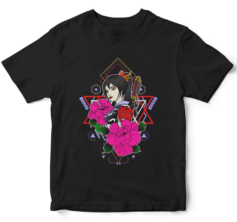 japanese girl samurai culture t shirt designs for teespring