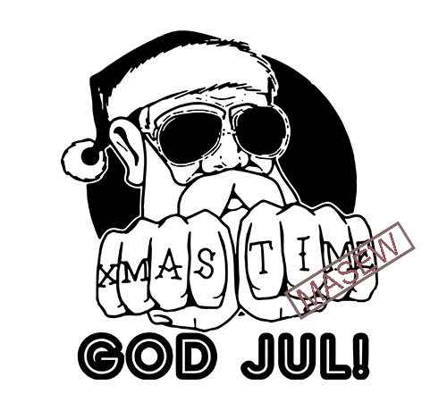 Xmas times god jul, santa claus, christmas, family, thanksgiving eps dxf png svg digital download buy t shirt design for commercial use