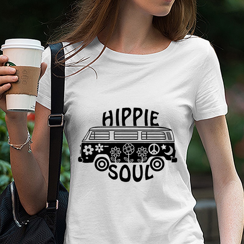 Hippie Van SVG File,Hippie Girl SVG,Hippie Soul svg,svg Saying,T-Shirt svg -Vector Art Commercial & Personal Use- Cricut,Cameo,Silhouette t shirt designs for printify
