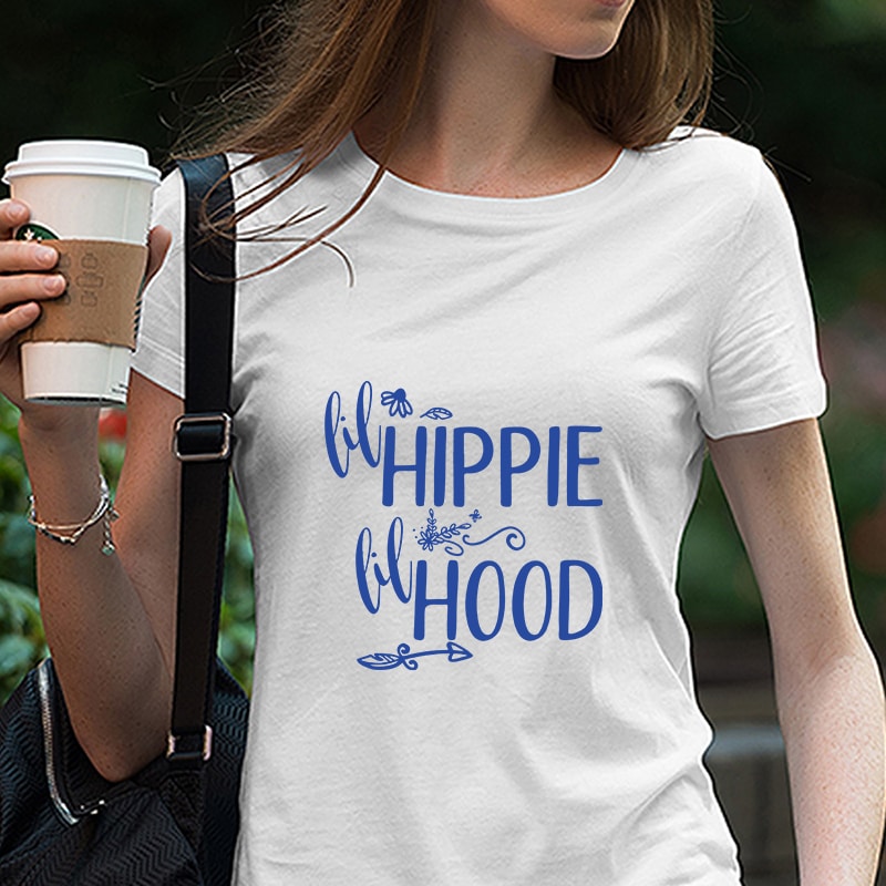 lil Hippie Lil Hood, Hippie, boho, Gypsy, Boho Style EPS DXF PNG SVG Digital Download t shirt designs for printify