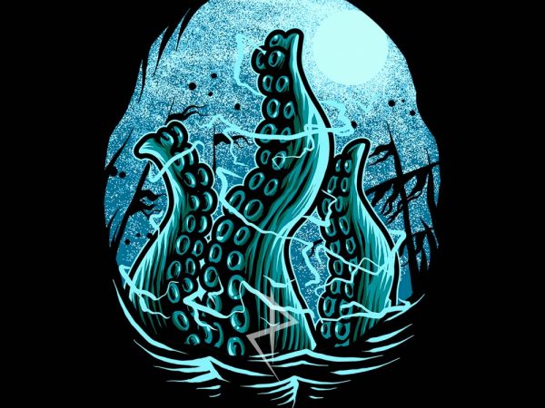 Kraken awakening tshirt design