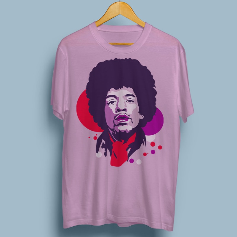 JIMI HENDRIX RETRO t-shirt designs for merch by amazon