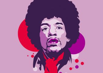 JIMI HENDRIX RETRO t shirt design for purchase