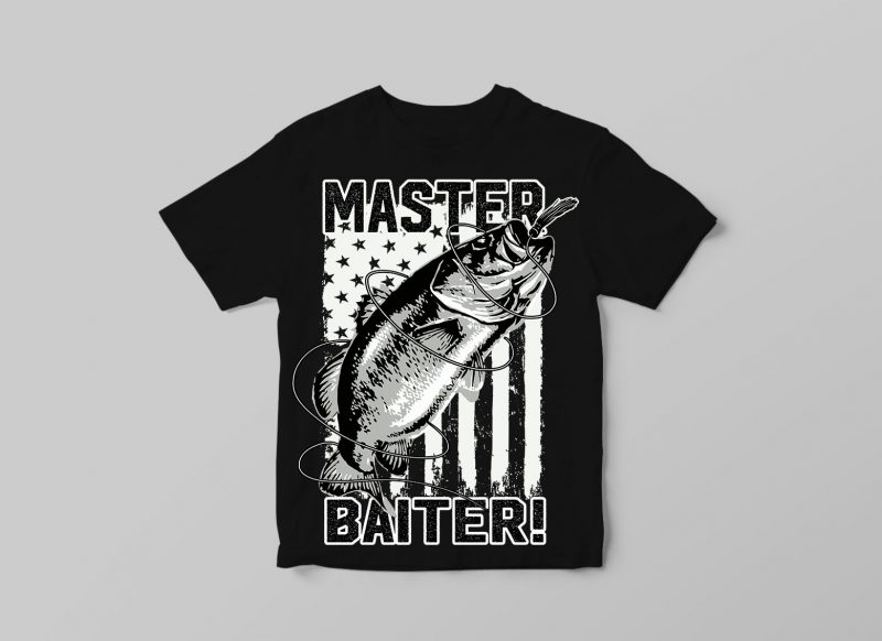 master baiter big bass vector t shirt design