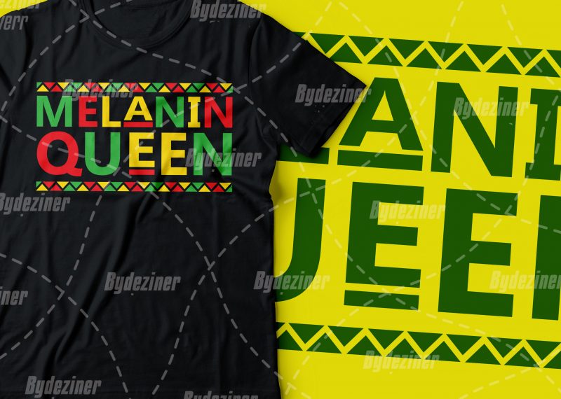 Melanin queen colourful design |black power design | African american t shirt t shirt design graphic