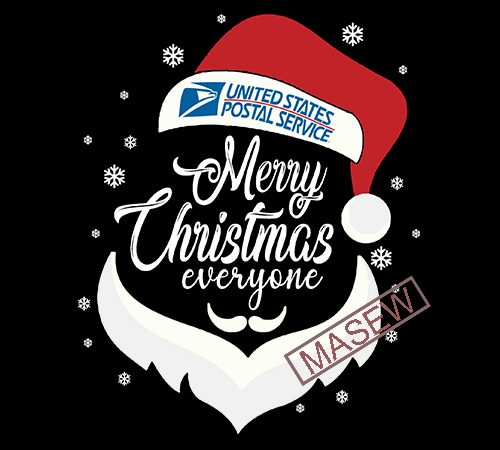 Merry christmas everyone svg, united states postal service, funny christmas eps svg png dxf digital download graphic t-shirt design