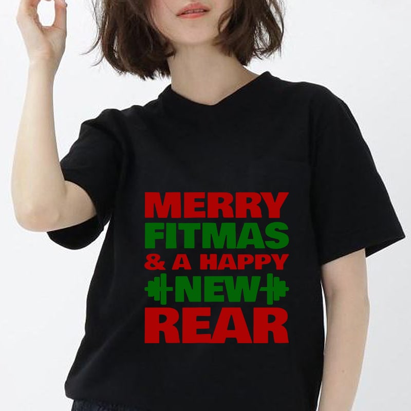 Merry Fitmas and a happy new year cutting files, christmas fitness quotes svg files, workout svg files, fit girl cut files, commercial use Digital Download