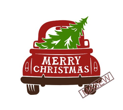 Merry Christmas with Tree SVG, Instant Download