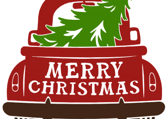 Download Farm Truck, Merry Christmas, Red Truck With Tree, SVG ...