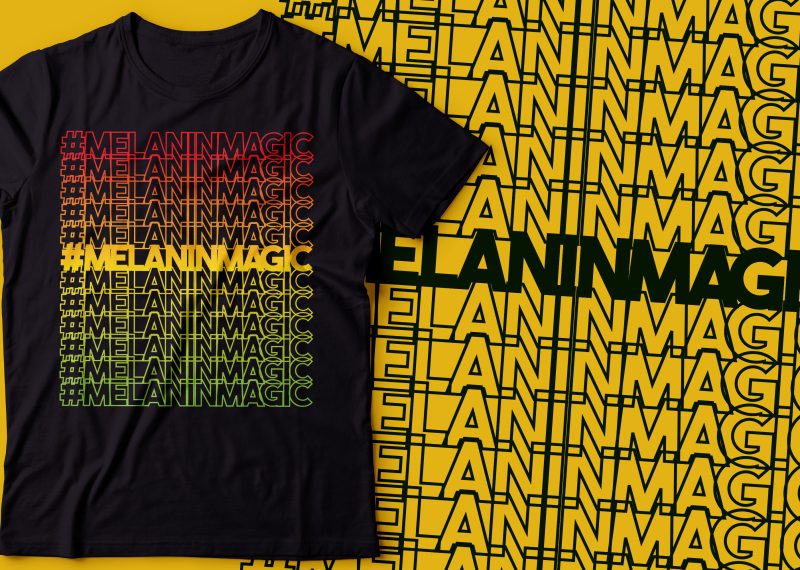 melanin magic hashtag design |black power design | African american t shirt t shirt design png