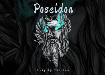 Poseidon King of The Sea artwork illustration tshirt