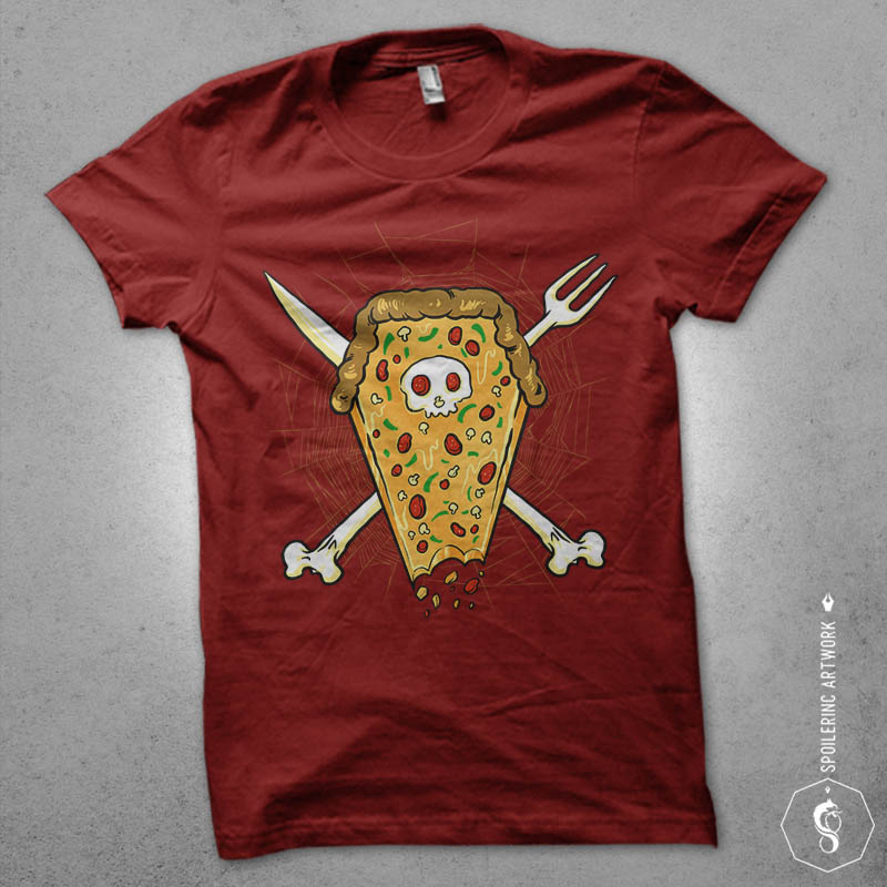 dead of pizza Graphic t-shirt design tshirt-factory.com