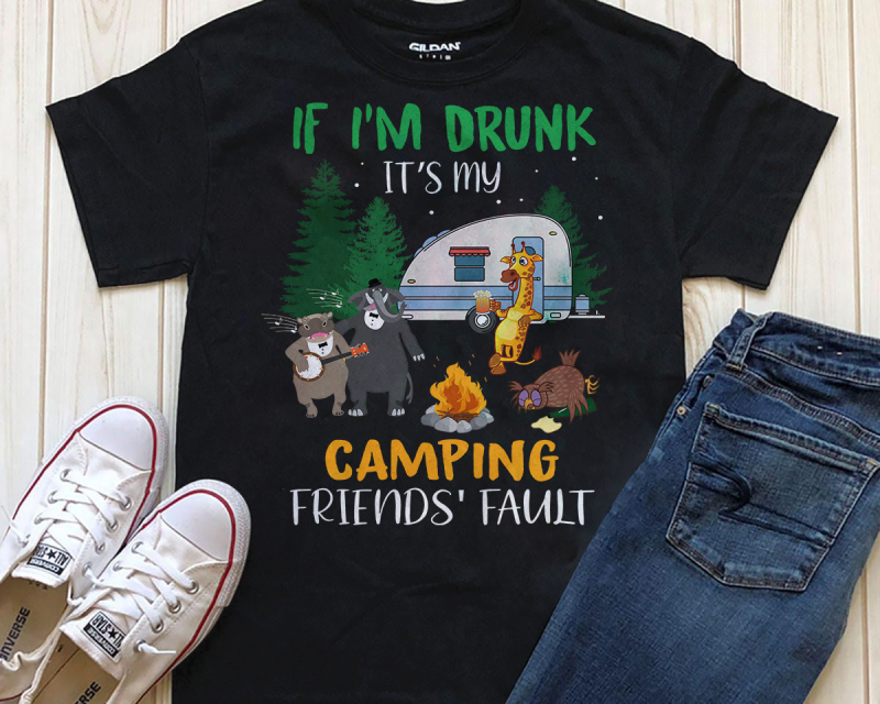 It’s my camping friend’ fault t-shirt designs for merch by amazon