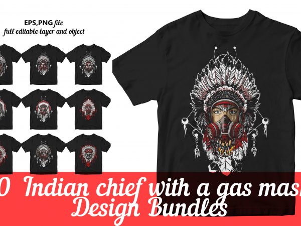 Indian chief head with a gas mask/ virus mask vector. corona virus buy t shirt design