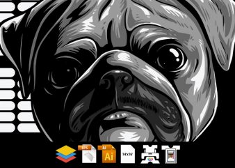 Pug the mob - vector t-shirt design