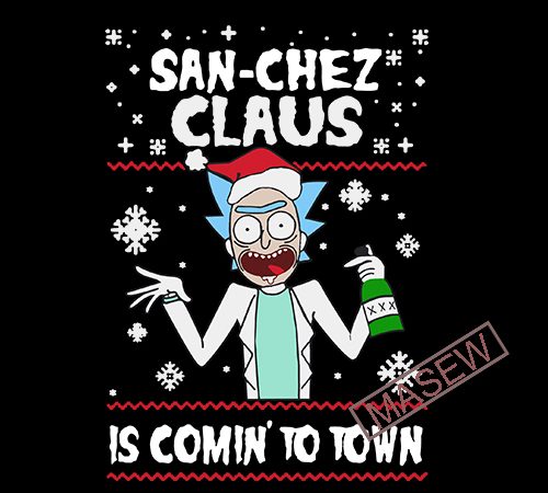 San-Chez Claus Is Comin’ To Town, Rich Sanchez, Cartoon, SVG, DXF, PNG, EPS, digital download print ready vector t shirt design San-Chez Claus Is Comin’ To Town, Rich Sanchez, Cartoon, SVG, DXF, PNG, EPS, digital download print ready vector t shirt design