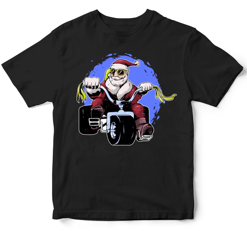 kids santa clause ride kids bike t-shirt designs for merch by amazon