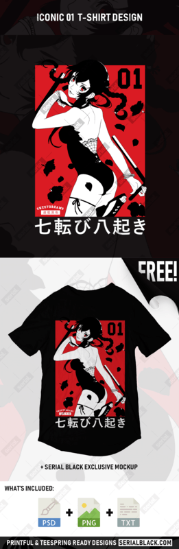 ◾️ ιcoɴιc oɴe ◾️ Japanese Anime Streetwear T-Shirt Design commercial use t shirt designs