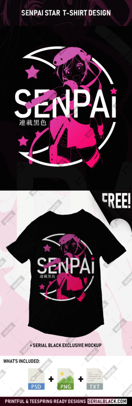 ❖ 🇸​🇪​🇳​🇵​🇦​🇮​ 🇸​🇹​🇦​🇷​ ❖ Anime Girl Streetwear T-Shirt Design vector t shirt design