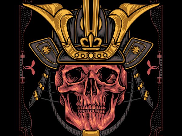 Shogun skull t shirt design for purchase