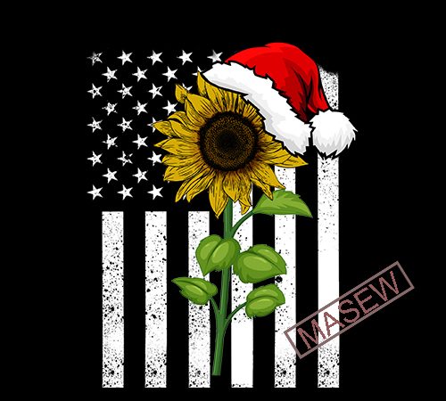Sunflower christmas, america flag, christmas, svg, eps, dxf, png digital download print ready t shirt design