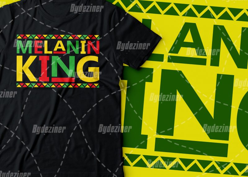 Melanin king colourful design |black power design | African american t shirt t shirt design graphic