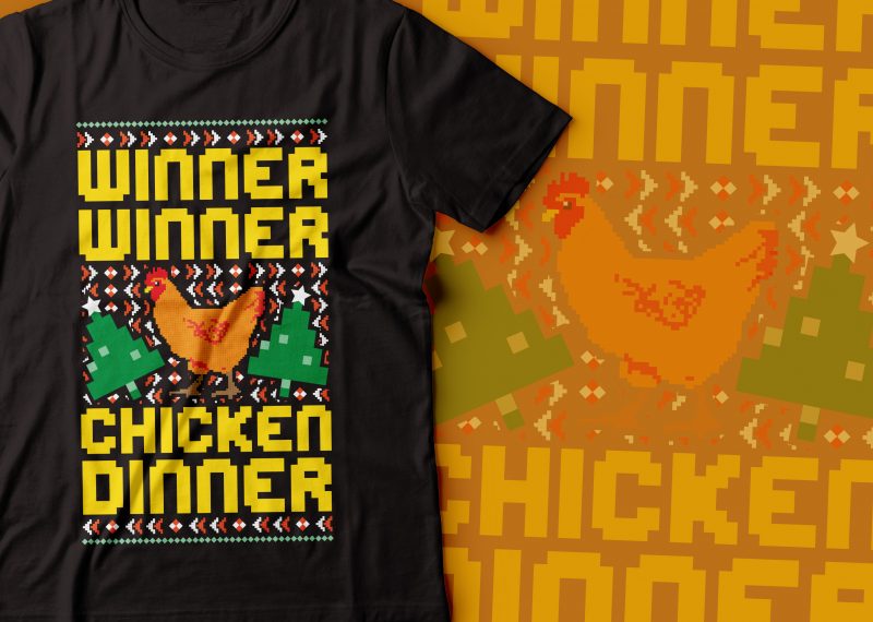 winner winner chicken dinner t-shirt design | pubg game tshirt | PUBG commercial use t shirt designs