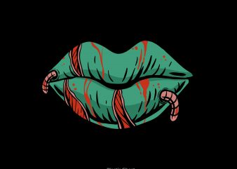 zombie lips buy t shirt design for commercial use