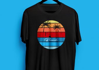 CALIFORNIA T SHIRT COLORFUL DESIGN