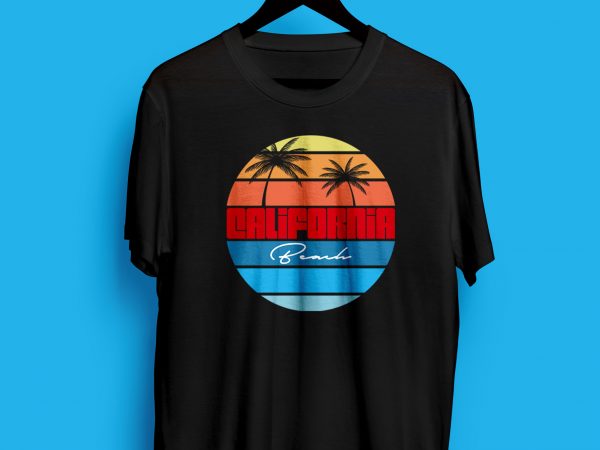 California t shirt colorful design