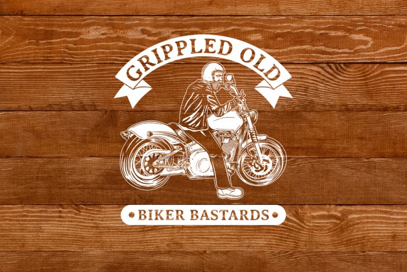 Grippled old biker bastard t-shirt design t-shirt designs for merch by amazon