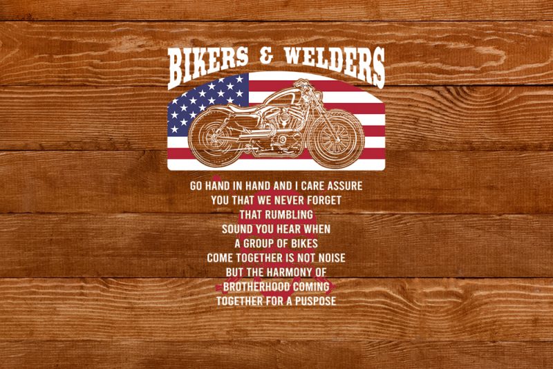 Welders and Bikers t-shirt design t-shirt designs for merch by amazon