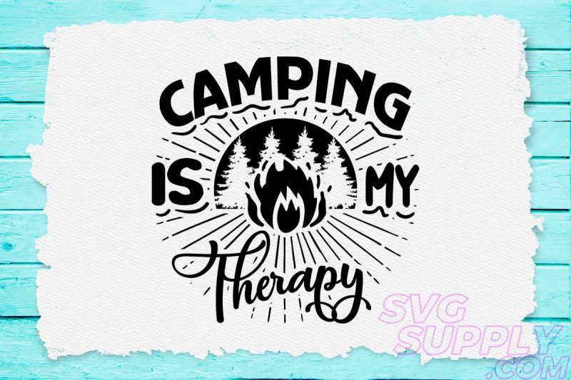 Camping is my happy place svg design for adventure tshirt buy t shirt design