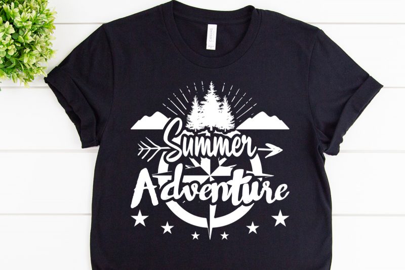 Summer adventure svg design for adventure print vector shirt designs