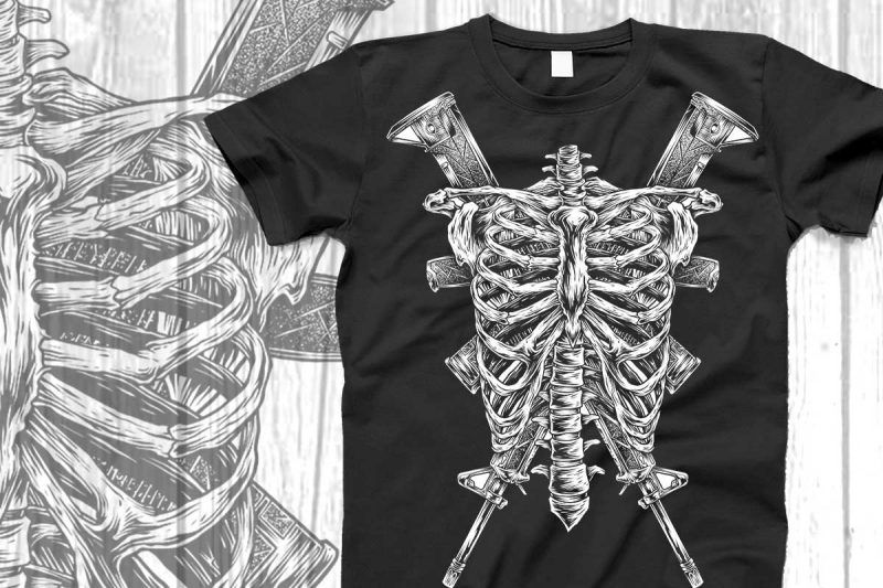 Skull soldier for jacket design t shirt designs for printful