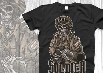 Skull soldier svg for tshirt design