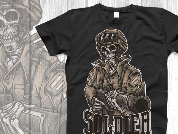 Skull soldier svg for tshirt design