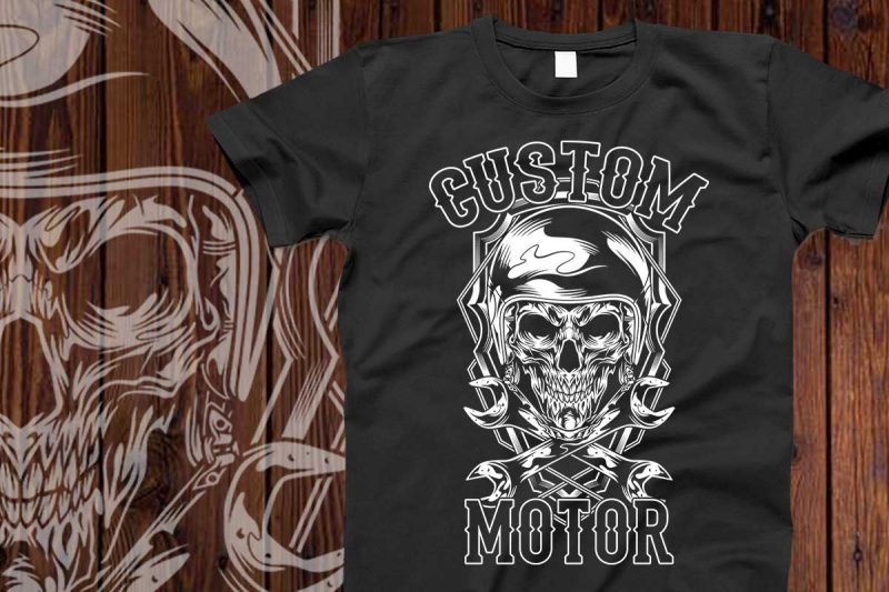 Bundle Skull Bikers vector designs 50%OFF t shirt design for merch teespring and printful