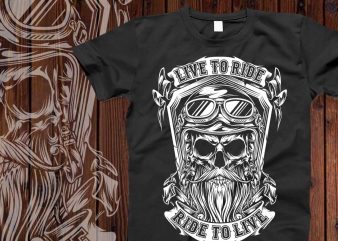 Live to ride t-shirt design