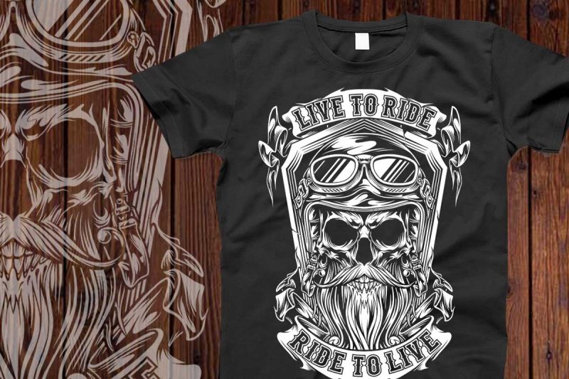 Bundle Skull Bikers vector designs 50%OFF t shirt design for merch teespring and printful