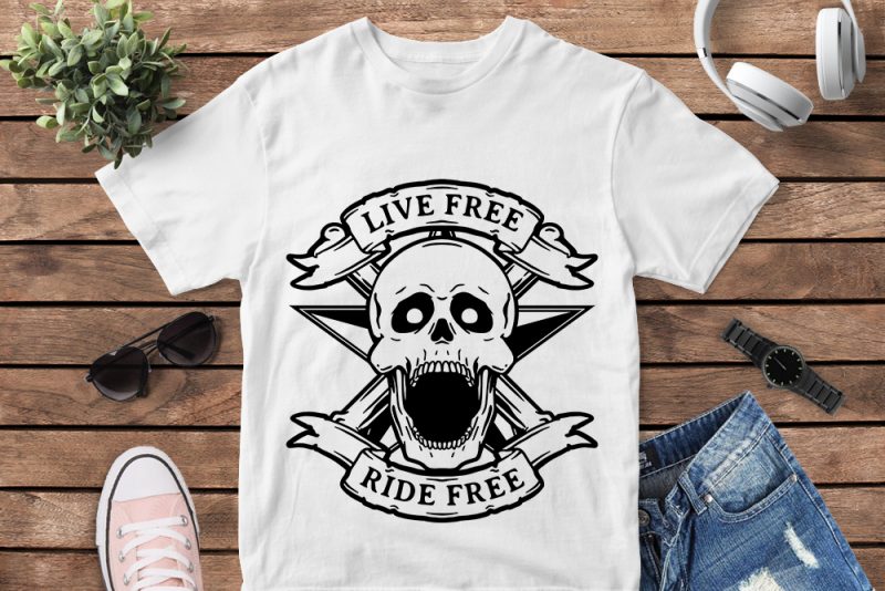 Life free ride free t-shirt design t shirt designs for printify