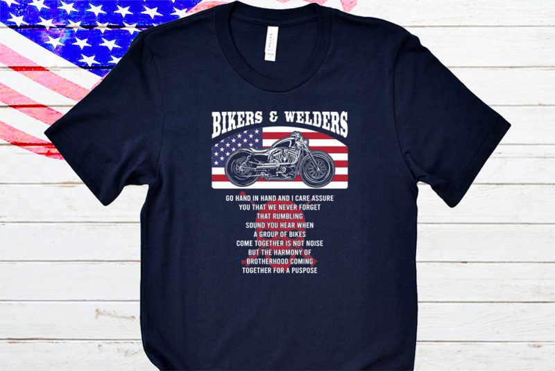 Welders and Bikers t-shirt design t-shirt designs for merch by amazon