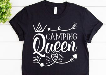 Camping queen svg design for adventure hoodie