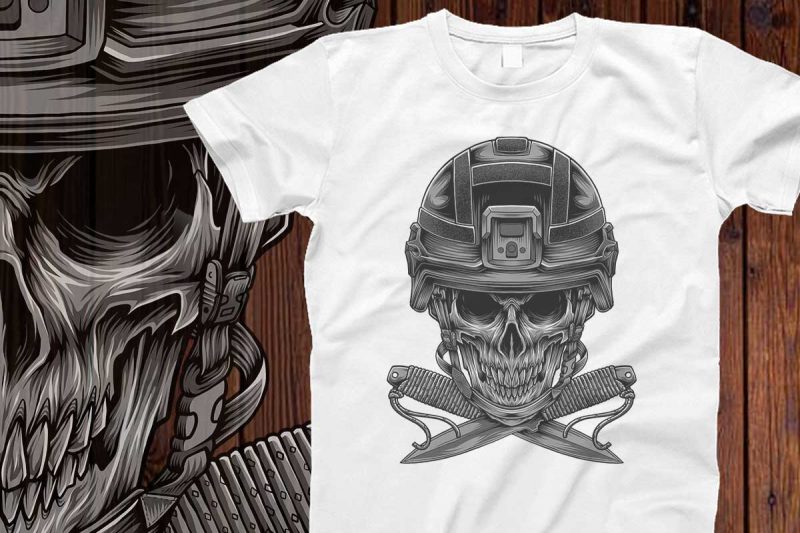 Skull soldier for hoodie design buy t shirt design