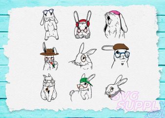 Rabbit Line art Design Bundle