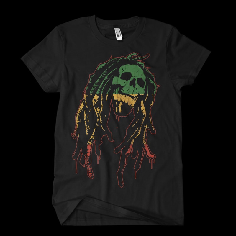 bob marley flag graphic t-shirt design