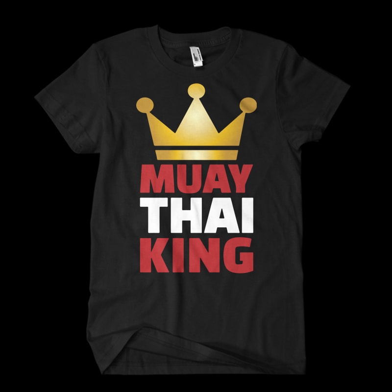 muay thai king crown vector tshirt-factory.com