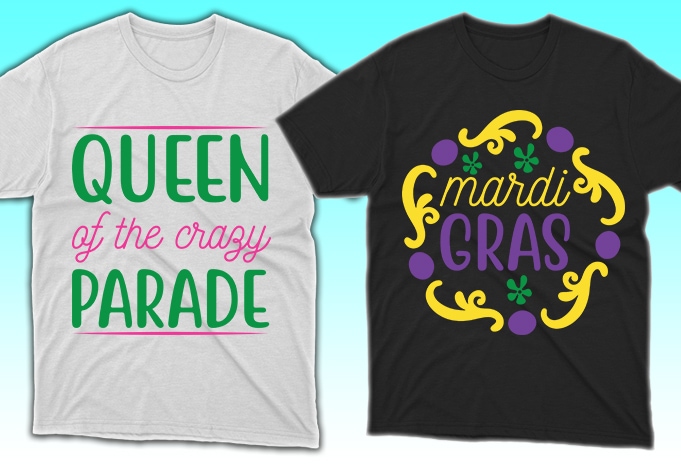 100 Print Ready Mardi Gras T-shirt Designs Bundle