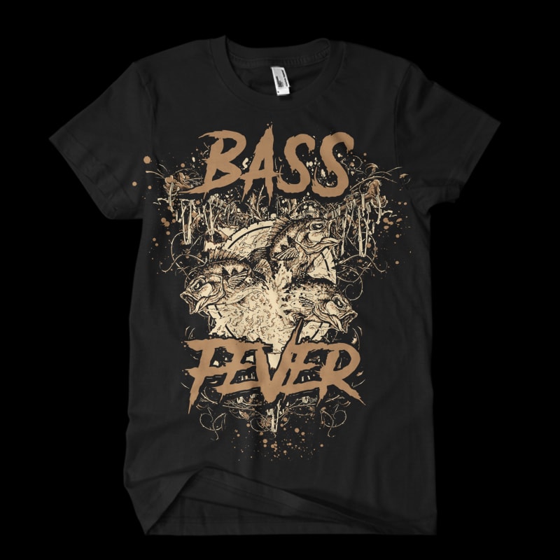 Big bass fever tshirt designs for merch by amazon