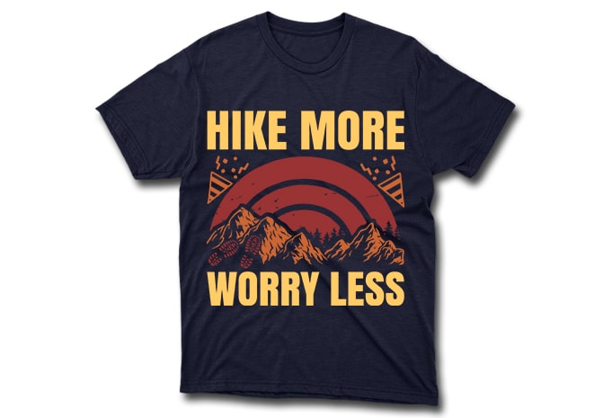 40 Editable Adventure/Mountain/Hiking Quotes T-shirt Designs Bundle